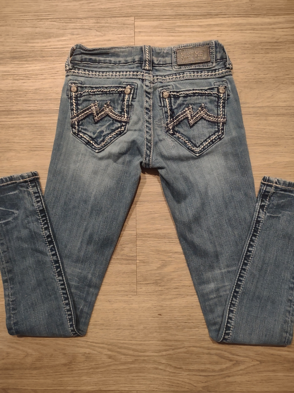 Miss Me Light Blue Skinny Jeans with Embroidered Back Pockets